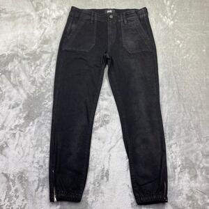 PAIGE Mayslie Jogger Black Zipper Ankle Cargo Pants Womens Size 29 Grunge